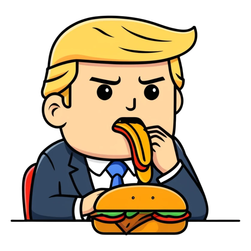 Trump eating a shit sandwich sticker
