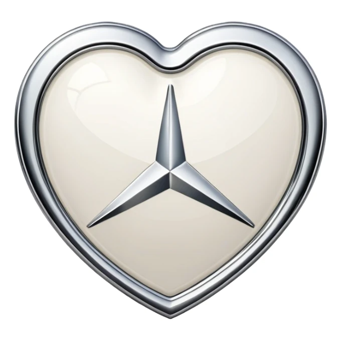 heart shaped Mercedes logo sticker