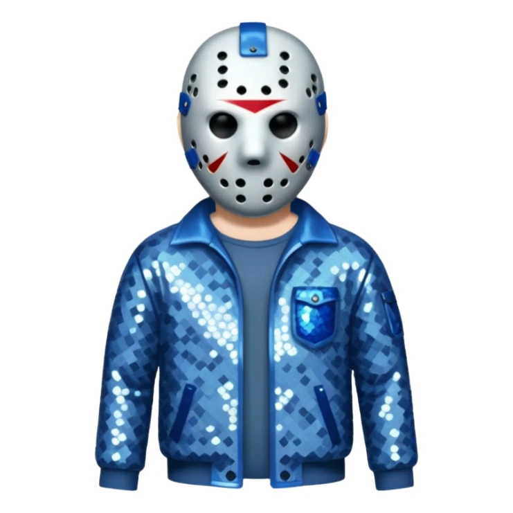 Jason Voorhees with blue grey sequin outfit  sticker