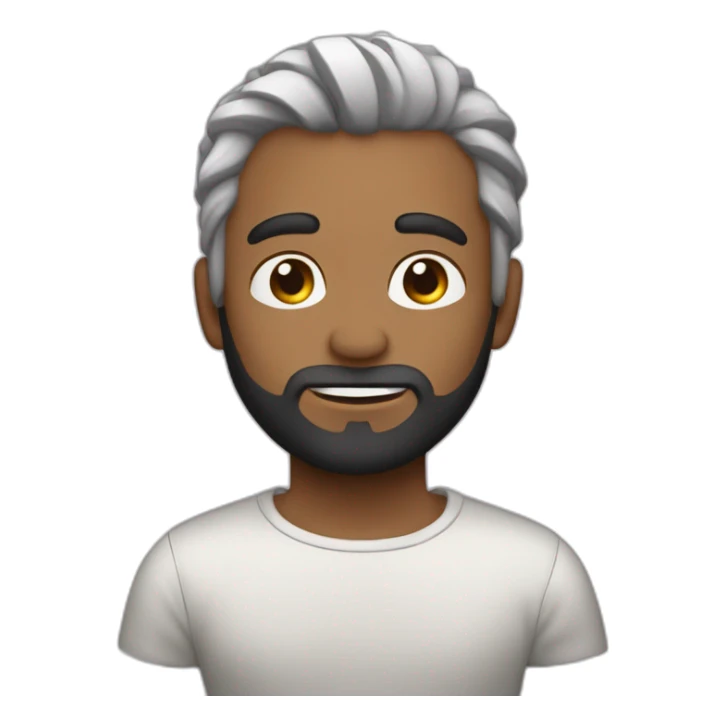 Chico con piel blanca, pelo negro y barba sticker