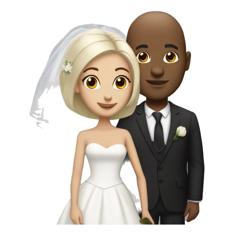 bald Black guy with marrying Latina black haired girl sticker