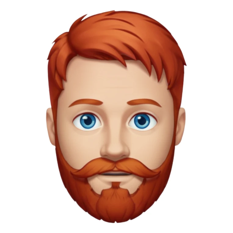 Dave Farrell with blue eyes, red hair and beard sticker