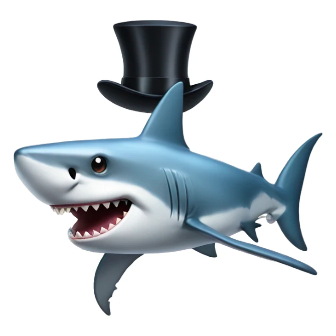 Shark with a top hat sticker