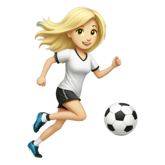 blond girl doing keepy uppies with a soccerball sticker