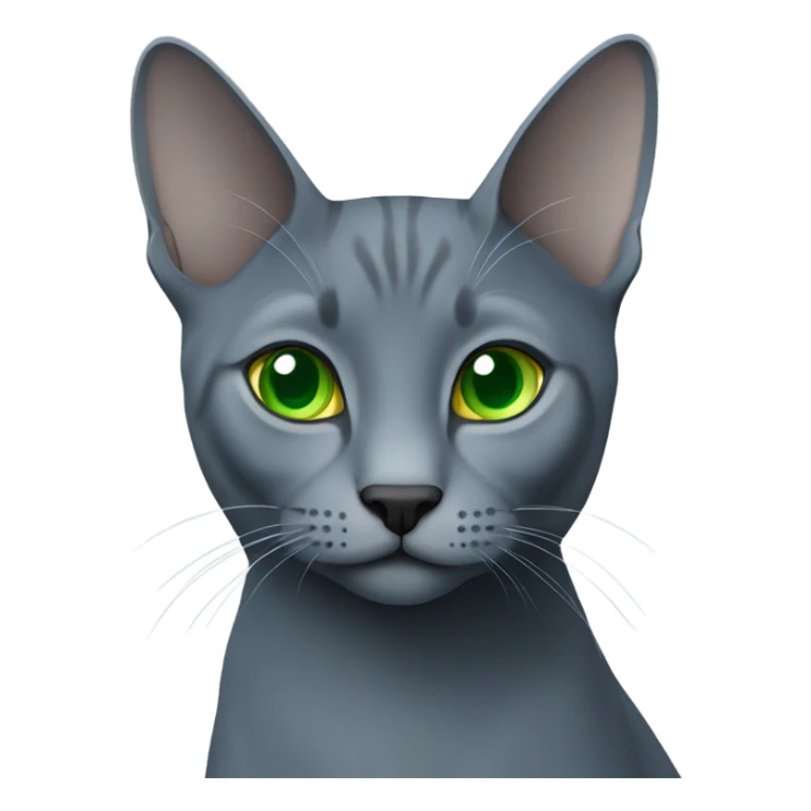 Russian blue with green eyes side profile full body seeing left side sticker