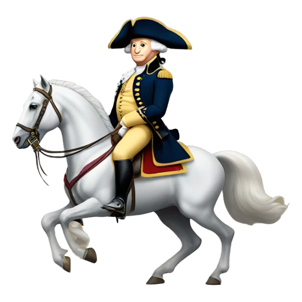 George Washington riding on a toe sticker