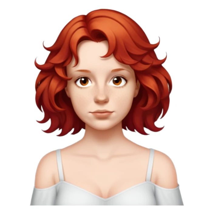 female, little-wavy hair over shoulder sticker