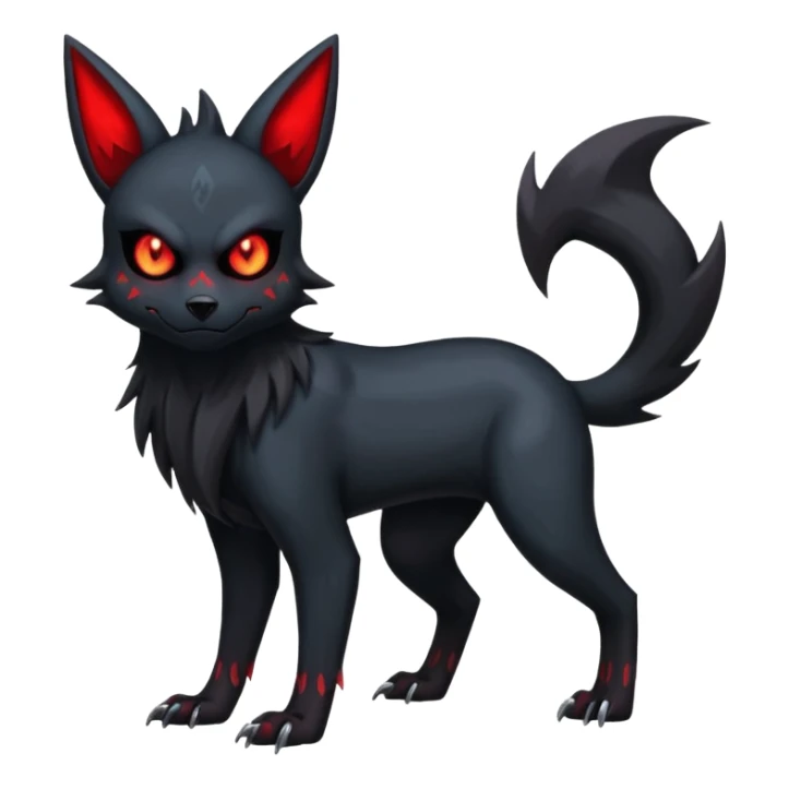 Edgy Spooky Gothic Evil Duskull-Zoroark-Umbreon-Fakémon-hybrid-creature (full body)  sticker