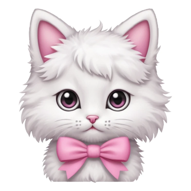 un gatito con un moño rosa sticker