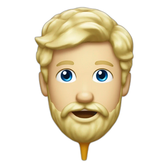 Blond man blue eyes beard Italian icecream sticker
