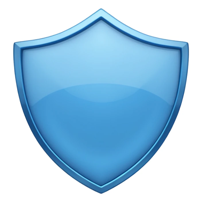 blue shield with a glossy, bright blue center, no symbols sticker