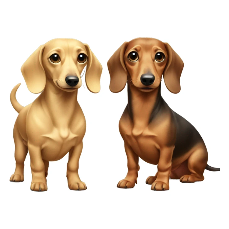 Blonde and brunette dachshund ￼dogs sticker