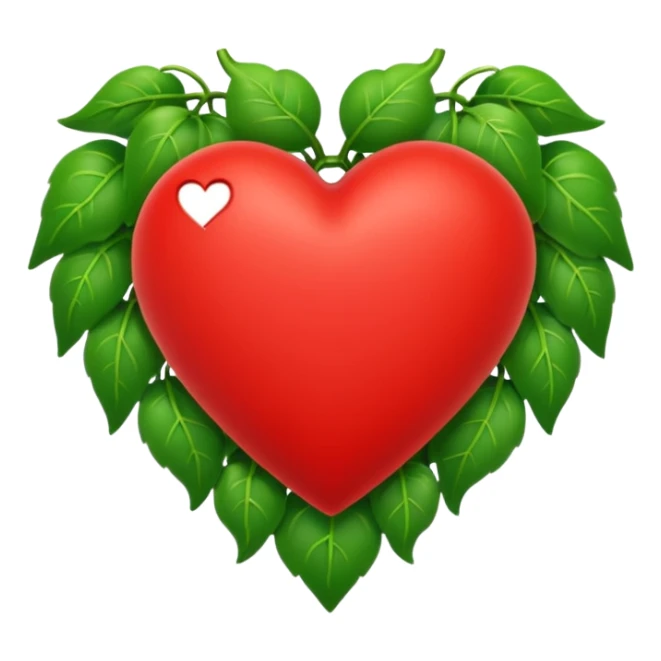 red heart with green vines growing around it sticker