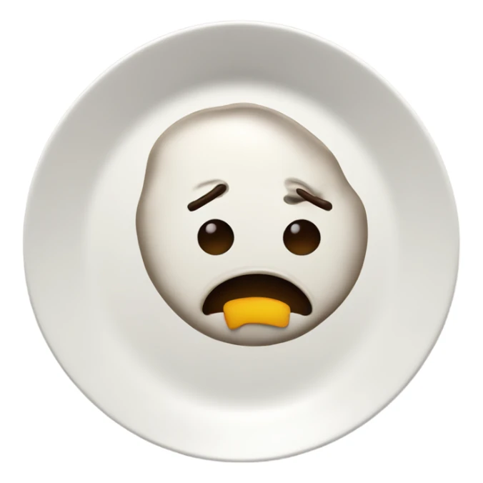  poop emoji on a dinner plate sticker