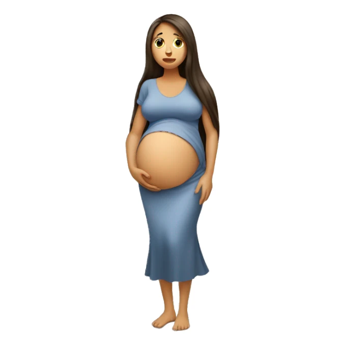 Pregnant women hungry with long hair sticker
