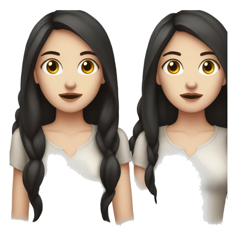 Pale girl with dark hair rolling eyes sticker