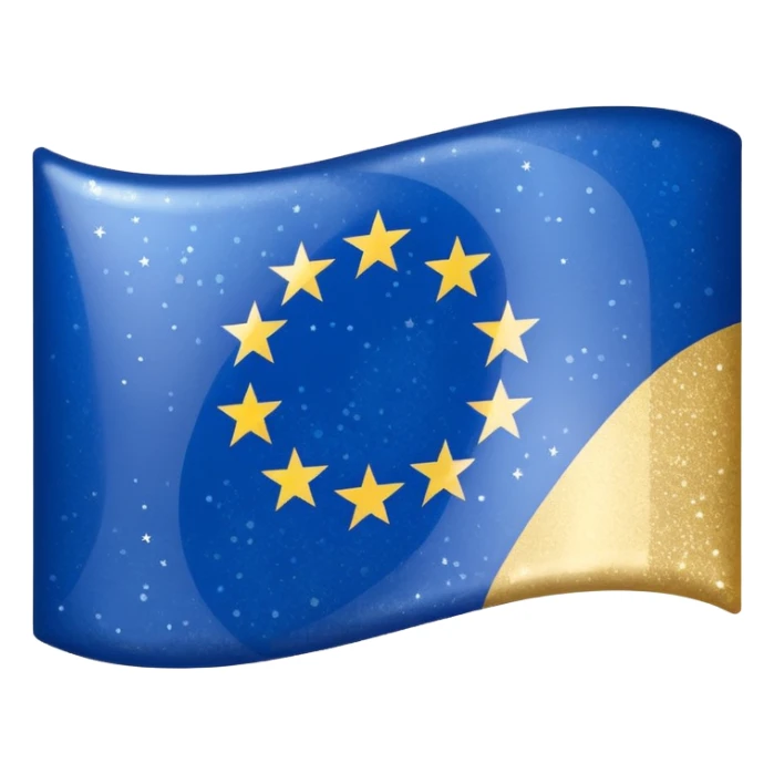 european union flag with sparkles sticker