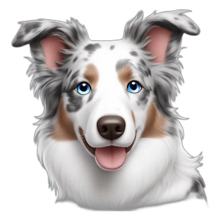 white red merle border collie speckled face blue eyes sticker