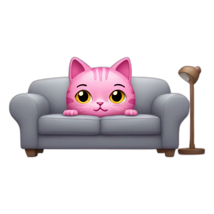 pink cat sits and watches TV sticker