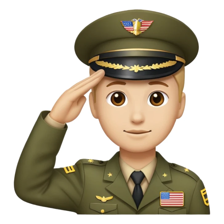 military grad emoji saluting the american flag in same profile as 🫡 sticker