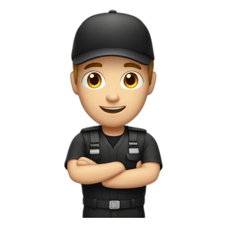 white delivery man in black and red clothes sticker