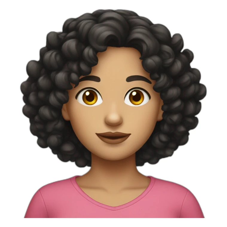 Moldovanian girl black curly hair sticker