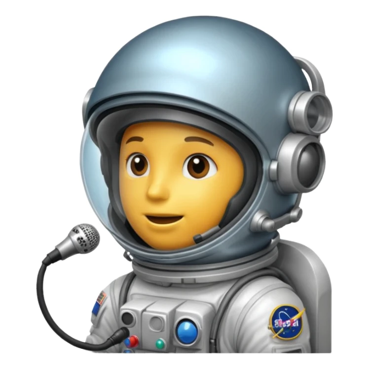 Astronaut helmet with Small microphone boom near the mouth. sticker