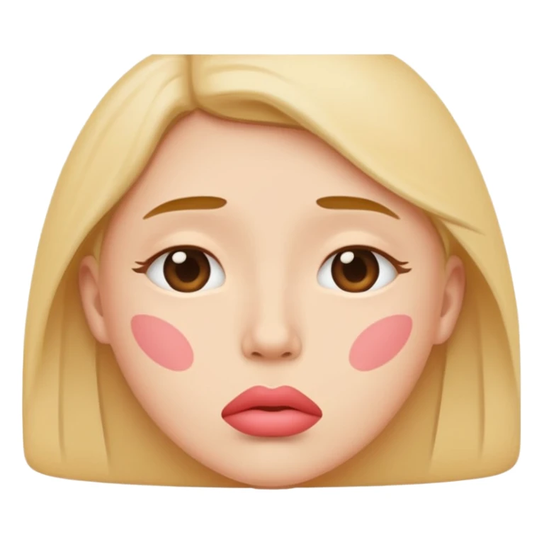 minimal flat emoji showing emotional pressure,
slightly compressed lips,
tight but controlled facial features,
no panic or fear,
muted pastel colors,
serious but calm wellness aesthetic,
transparent background,
vector illustration
 sticker