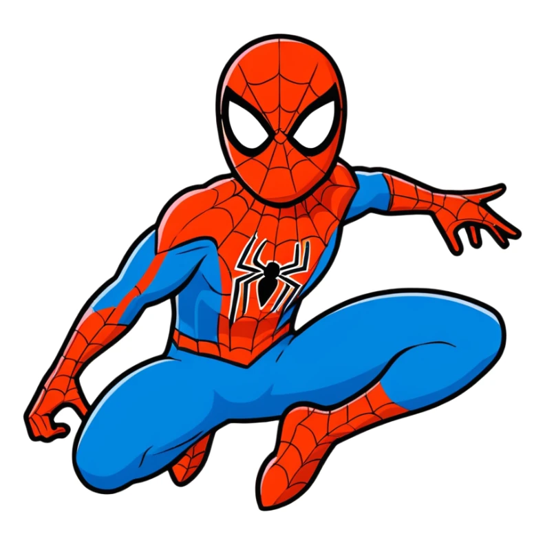 Spider-Man superhero in classic red and blue costume sticker