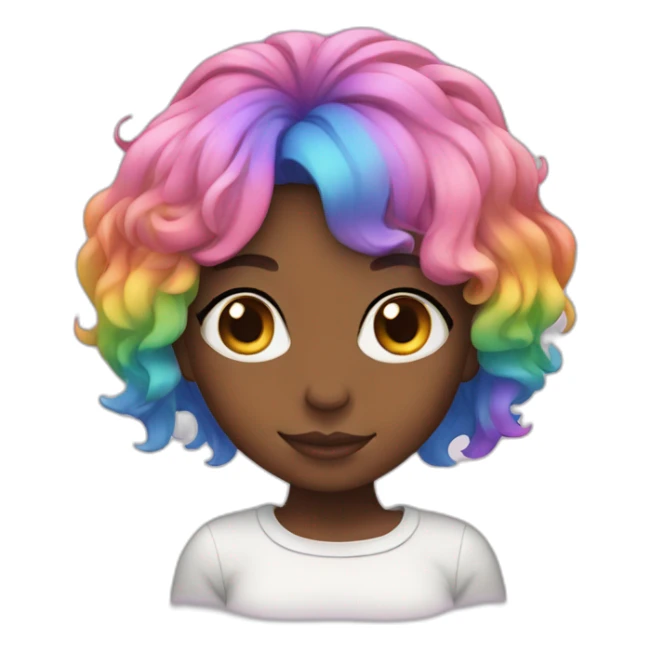 Girl with rainbow hair sticker
