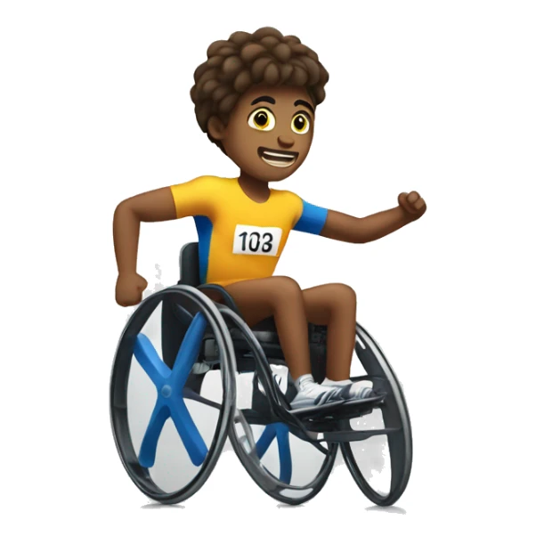 An athlete in a wheelchair in a race. sticker