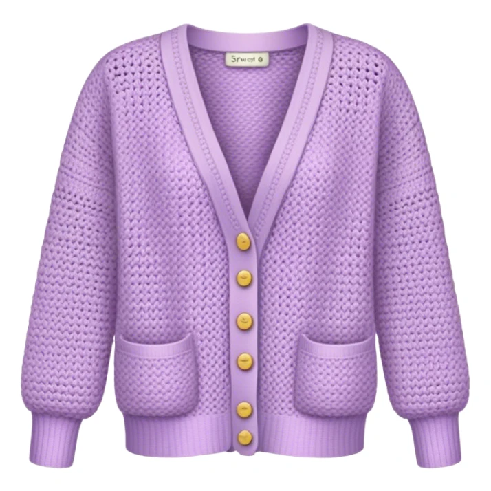 pastel muted purple crocheted cardigan sticker