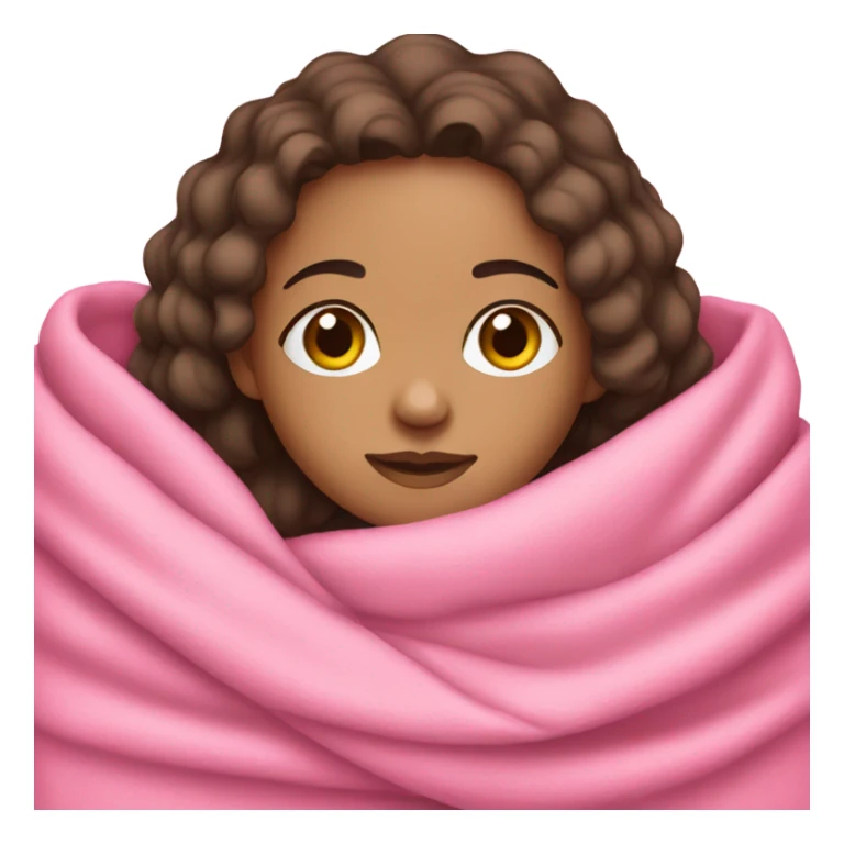 Lightskin girl wrapped in pink blanket sticker