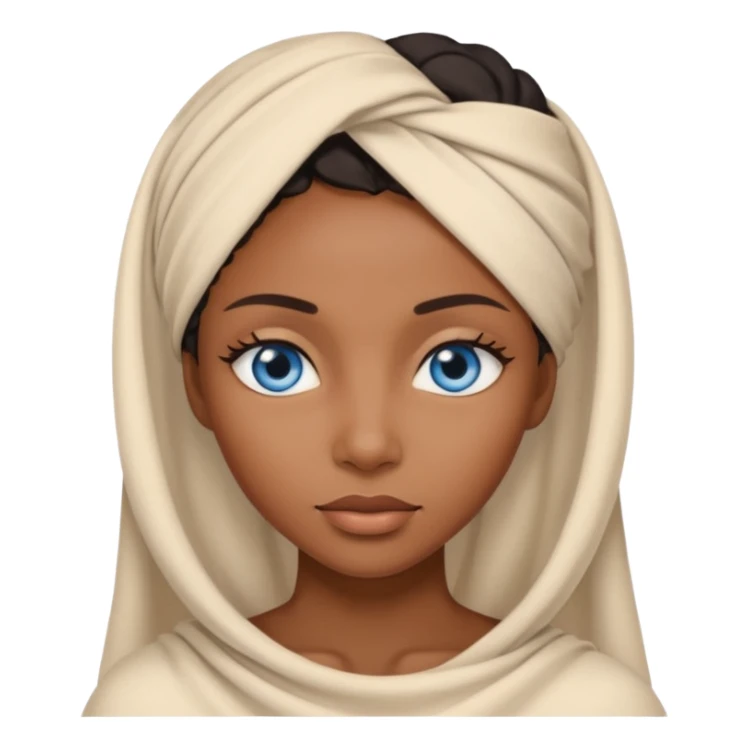 blue eyed desert black woman with creme cloth sticker