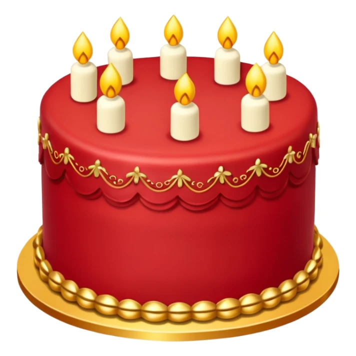 red cake with golden details sticker