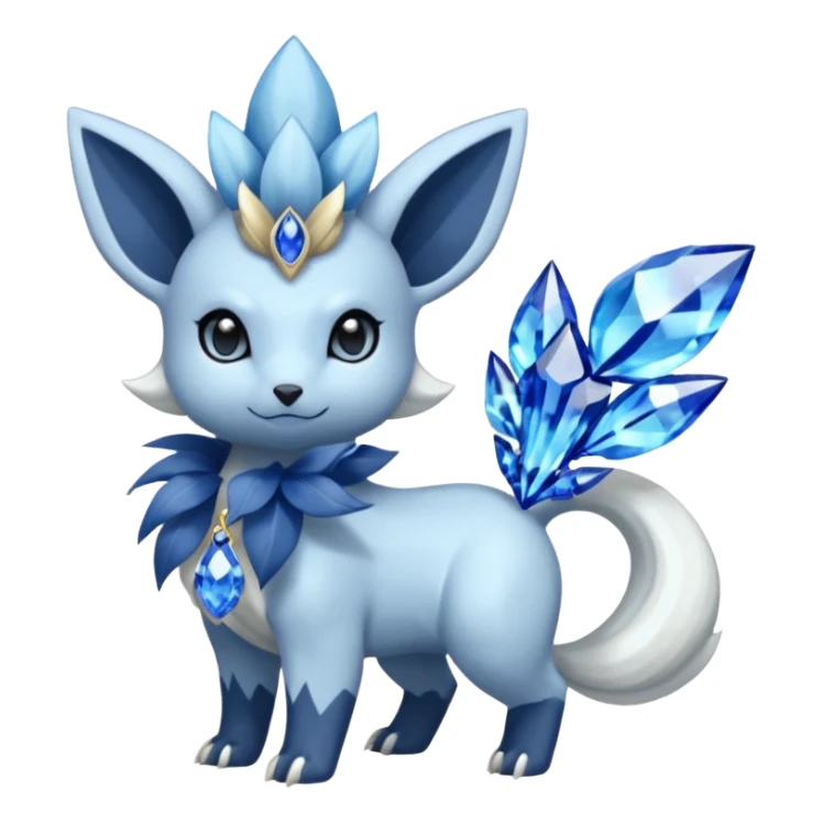 Floral Absol-Nidorina-Manectric-Amaura-Alolan-Vulpix-Dialga-fusion adorned with Sapphire jewelries sticker