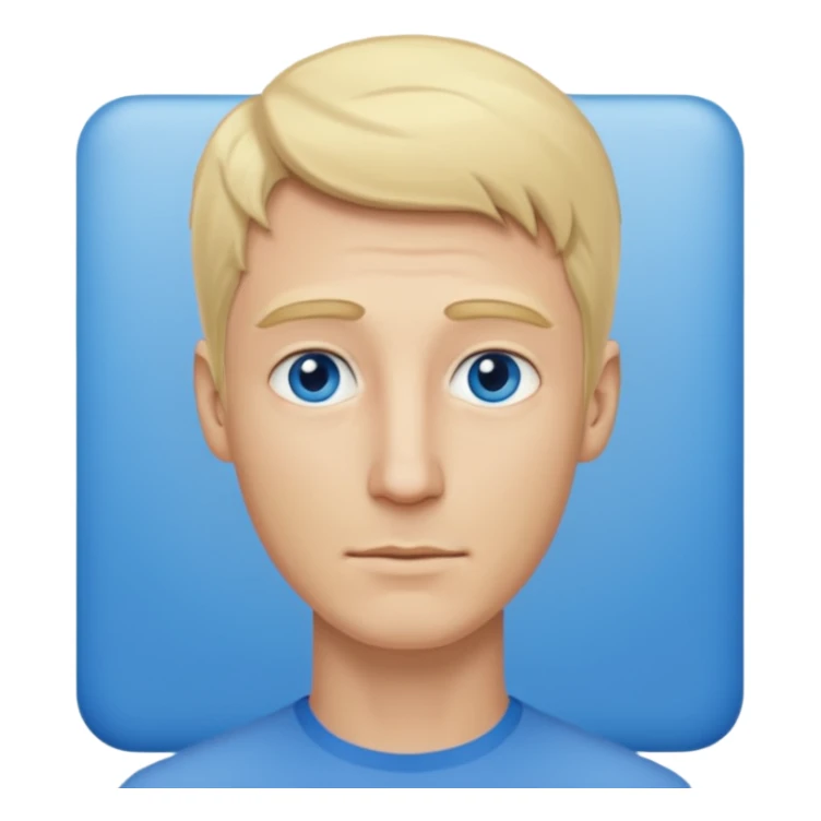 Make me a white man woth blonde hair that has an extra long neck sticker