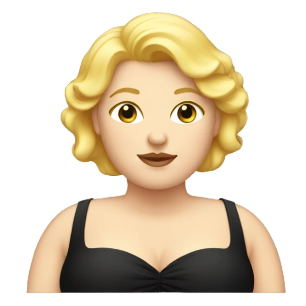 Fat lady with black dress. Blonde hair sticker
