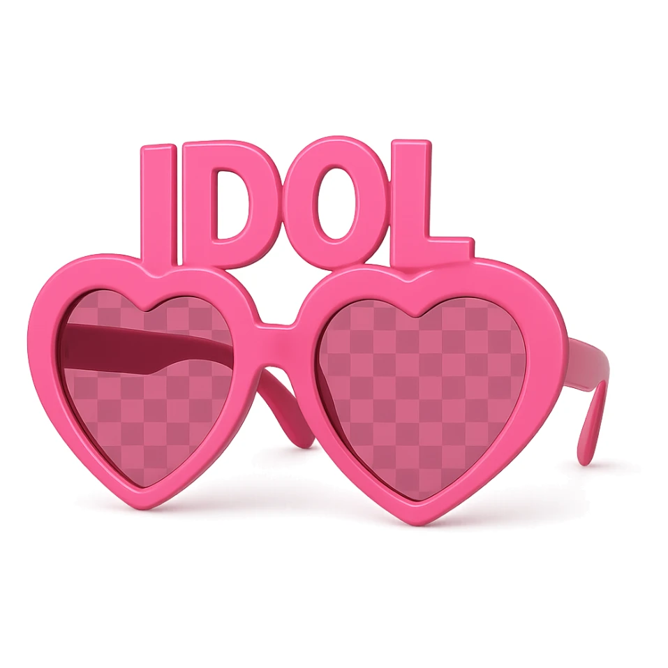 pink kpop idol sunglasses, fun and fashionable sticker