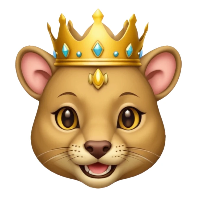 Fossa animal wearing a crown looks arrogantly smiley sticker