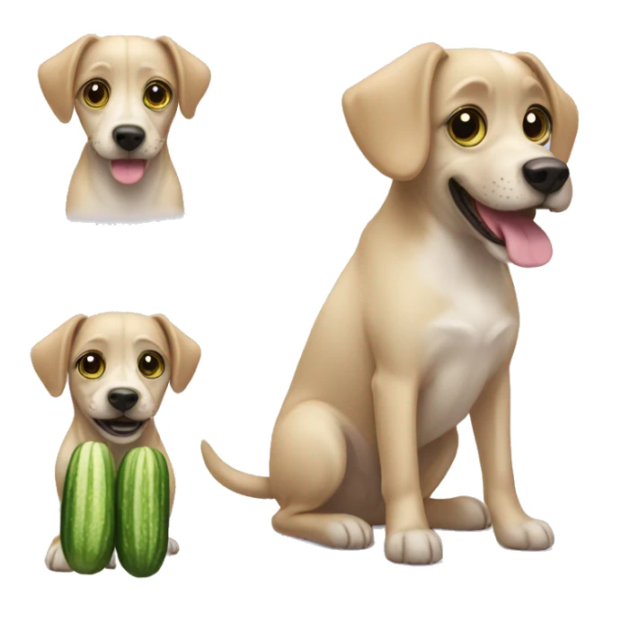 A girly dog with cucumber on his eyes sticker