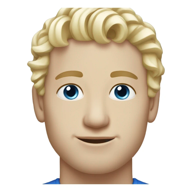 3/4 profile light curl blonde 30yo man blue eyed pale skin sticker
