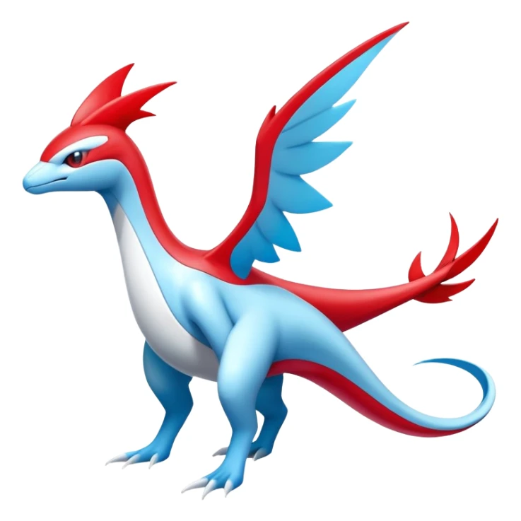 Shiny Latias-Salamence-Fakémon-hybrid-creature (full body)  sticker