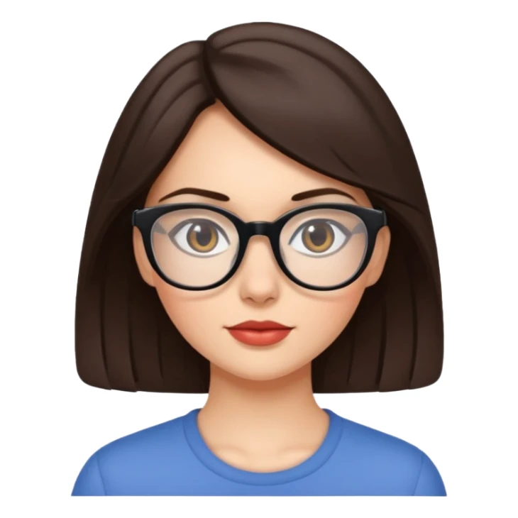 Beautiful brunette woman with glasses sticker