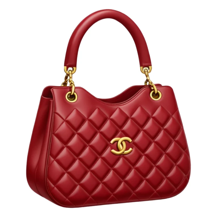 chanel heart dark red color bag sticker