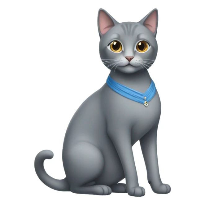grey cat in a blue dress wearing high heels sticker