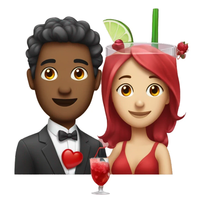 cocktail, man and woman in love sticker