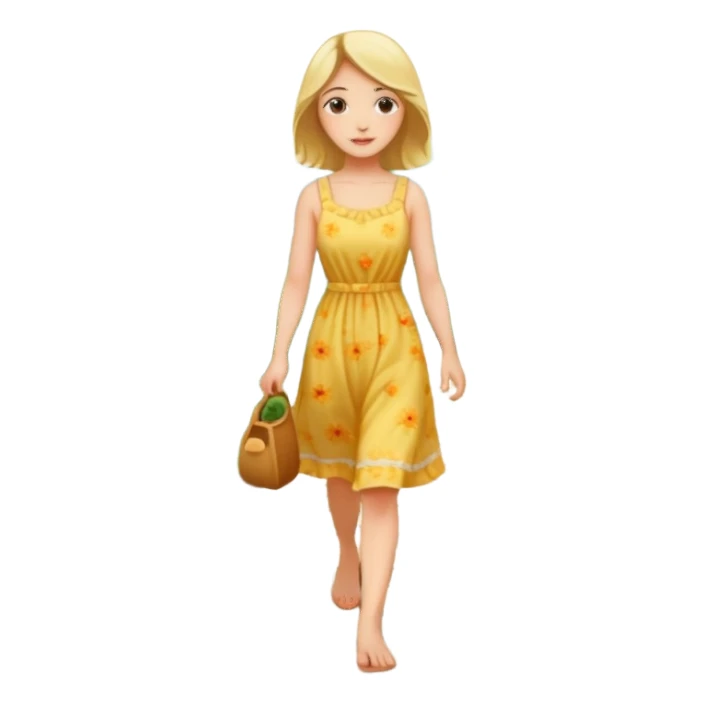 somone walking in a garden on a path with flower and trees around her sticker