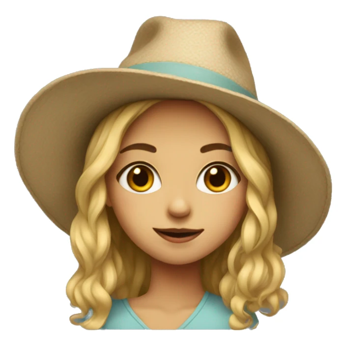 portrait of girl in hat sticker