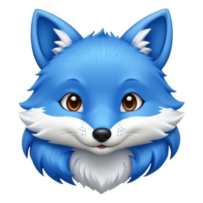 cute blue fox getting a nose boop, happy, cartoonish, emoji style sticker